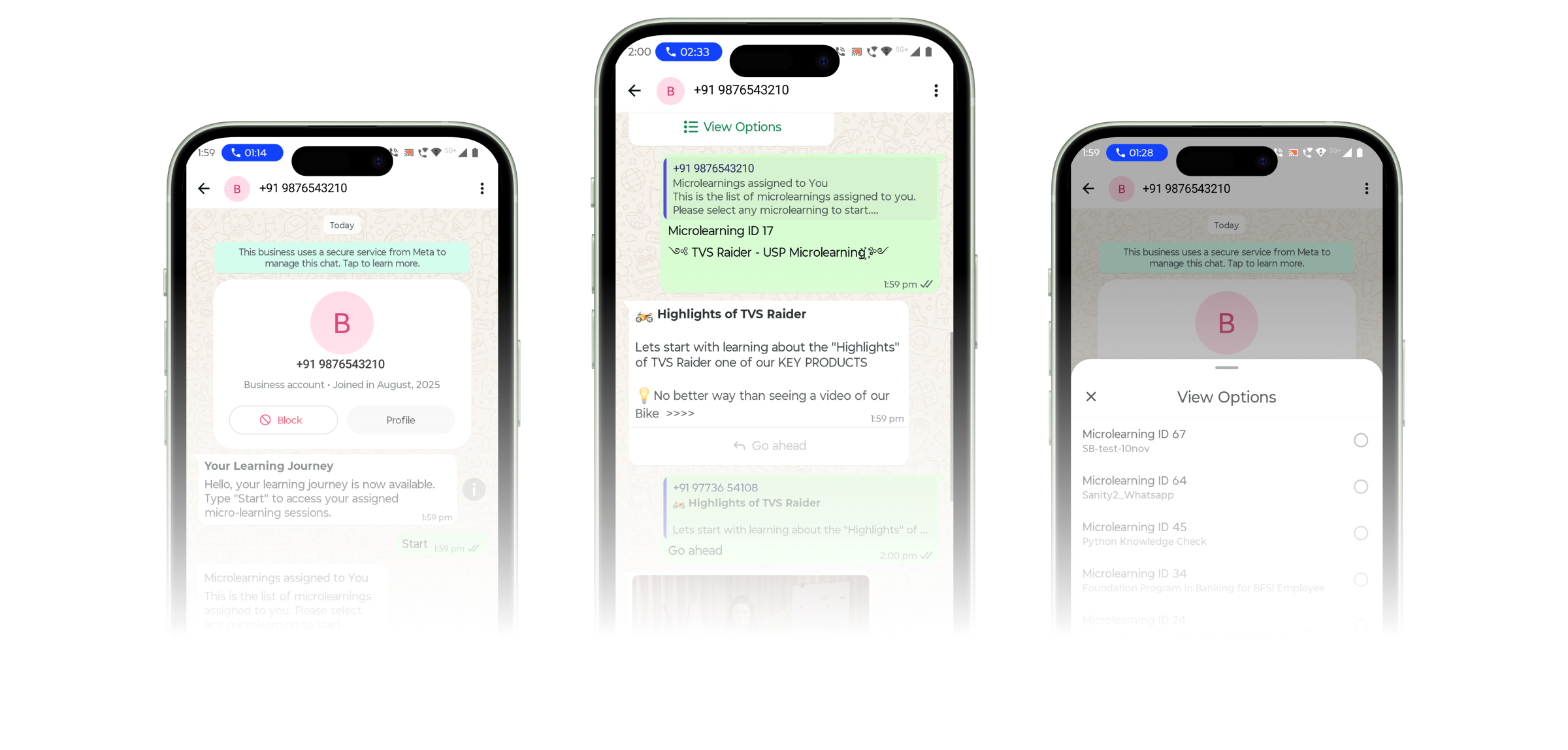 WhatsApp LMS Phone Mockups